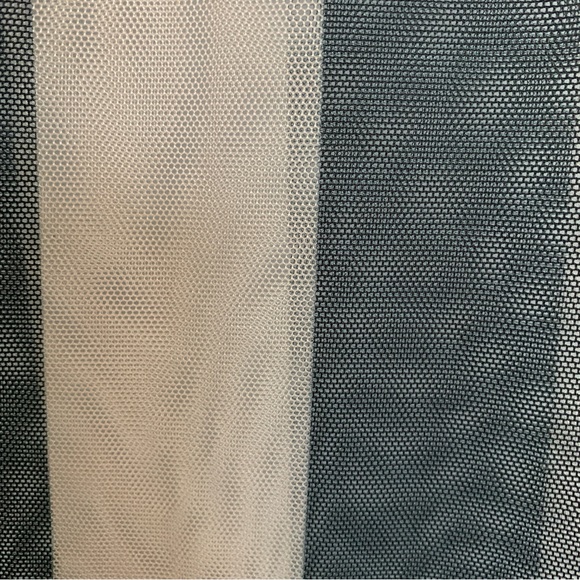 ZARA STRIPED ASYMMETRICAL BLACK AND BEIGE MESH TOP NWT - Picture 9 of 9